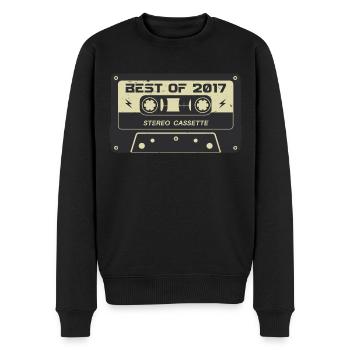 Cassette rétro 2017 millésime 2017 anniversaire 2017 - Pull Premium bio Homme - noir - Devant - Nico (187cm)