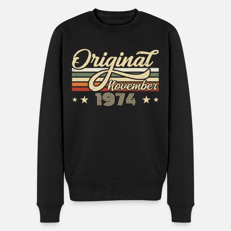 November 1974 Geburtstagsgeschenk November 1974 - Männer Premium Bio Pullover - Schwarz