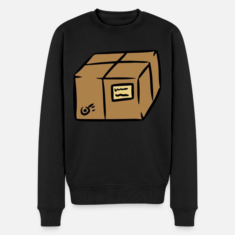 Paket package paquet Paketpost postman Sendung - Männer Premium Bio Pullover - Schwarz
