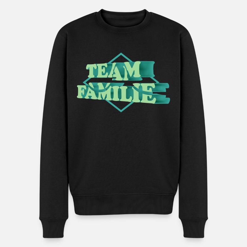 Team Familie - Männer Premium Bio Pullover - Schwarz