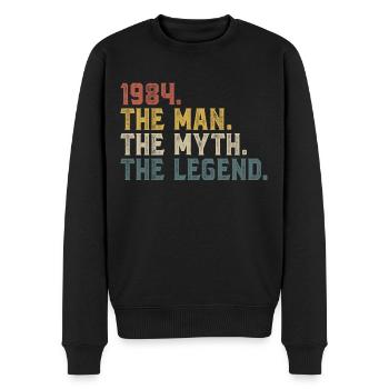 1984 Mann Mythos Legende - Männer Premium Bio Pullover - Schwarz - Vorne - Nico (187cm)