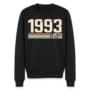 1993 Jahrgang 1993 Geburtstag 1993 Retro 1993 - Männer Premium Bio Pullover - Schwarz - Vorne - Nico (187cm)