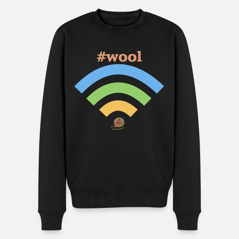 wifi wool - Männer Premium Bio Pullover - Schwarz