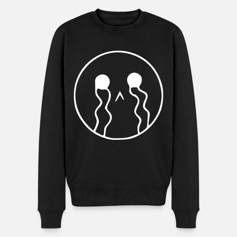 Emoji sketch cry blanc - Pull Premium bio Homme - noir