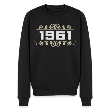 Millésime 1961 Rétro Anniversaire 1961 Millésime 1961 - Pull Premium bio Homme - noir - Devant - Nico (187cm)