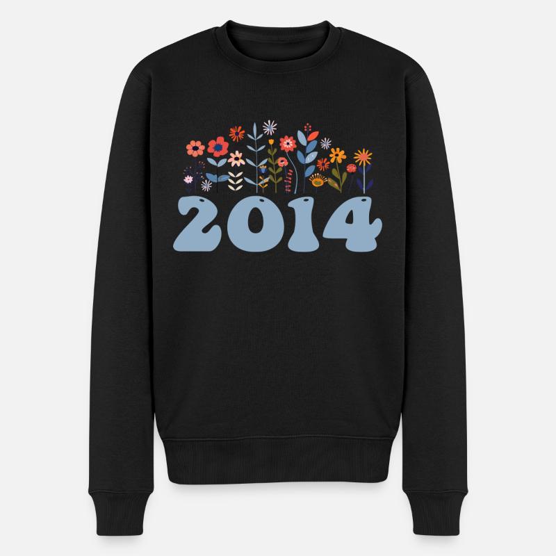 2014 Blumenmuster 2014 Blumen-thema Blumen 2014 - Männer Premium Bio Pullover - Schwarz