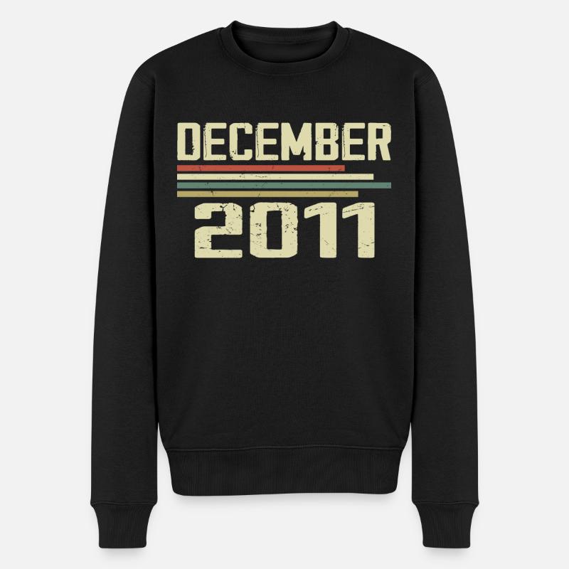 Dezember 2011 Jahrgang Vintage Retro Geburtstag - Männer Premium Bio Pullover - Schwarz