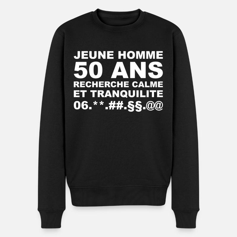 Jeune homme 50 ans - Pull Premium bio Homme - noir