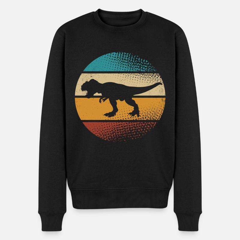 T Rex - Männer Premium Bio Pullover - Schwarz