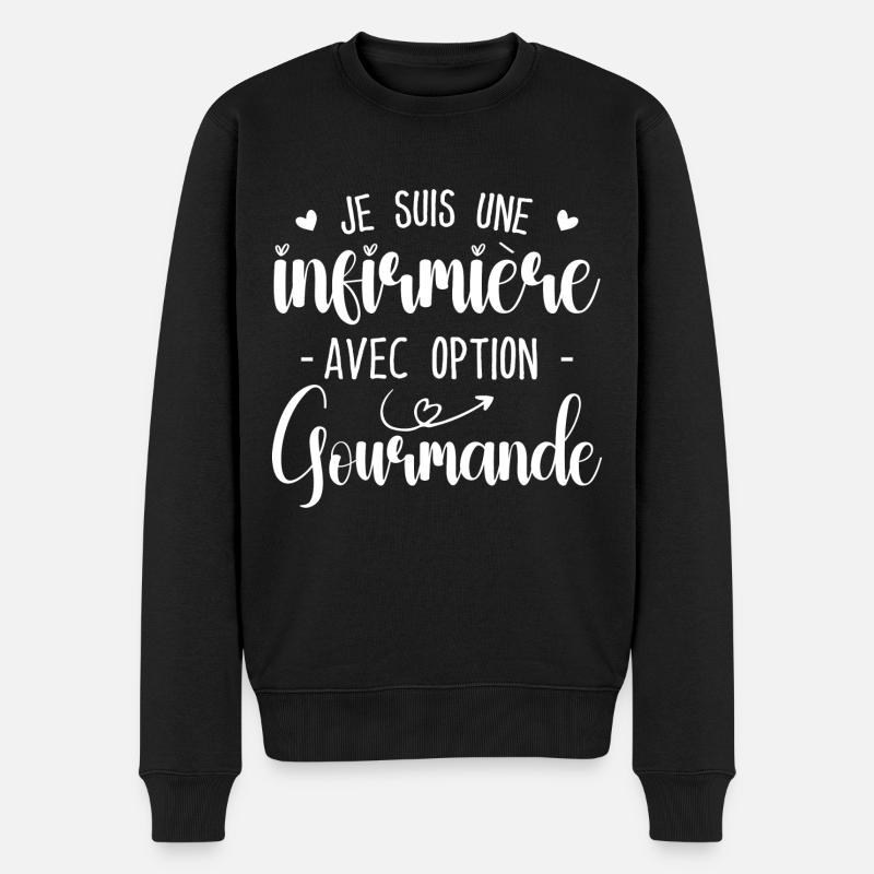 Krankenschwester mit Gourmet-Option - Männer Premium Bio Pullover - Schwarz