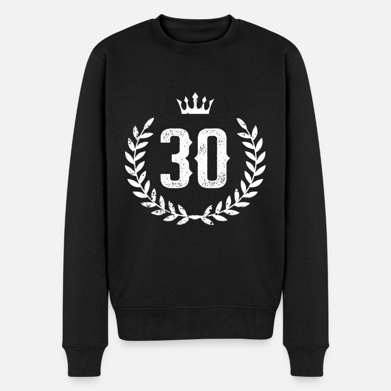 30 Zahl Kranz - Männer Premium Bio Pullover - Schwarz