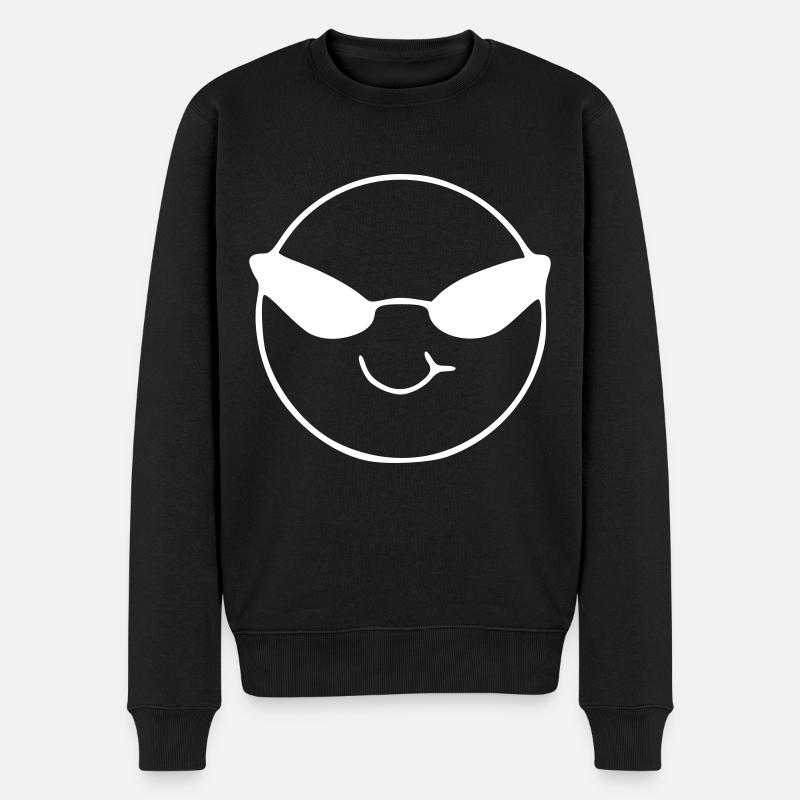 Emoji sketch blanc froid - Pull Premium bio Homme - noir