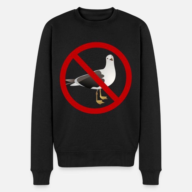 Ich hasse Möwen - Männer Premium Bio Pullover - Schwarz
