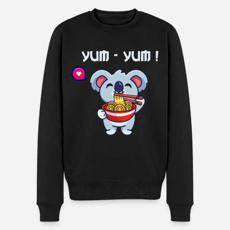 Instant Nudeln China Koala Ramen Pasta Spaghetti - Männer Premium Bio Pullover - Schwarz