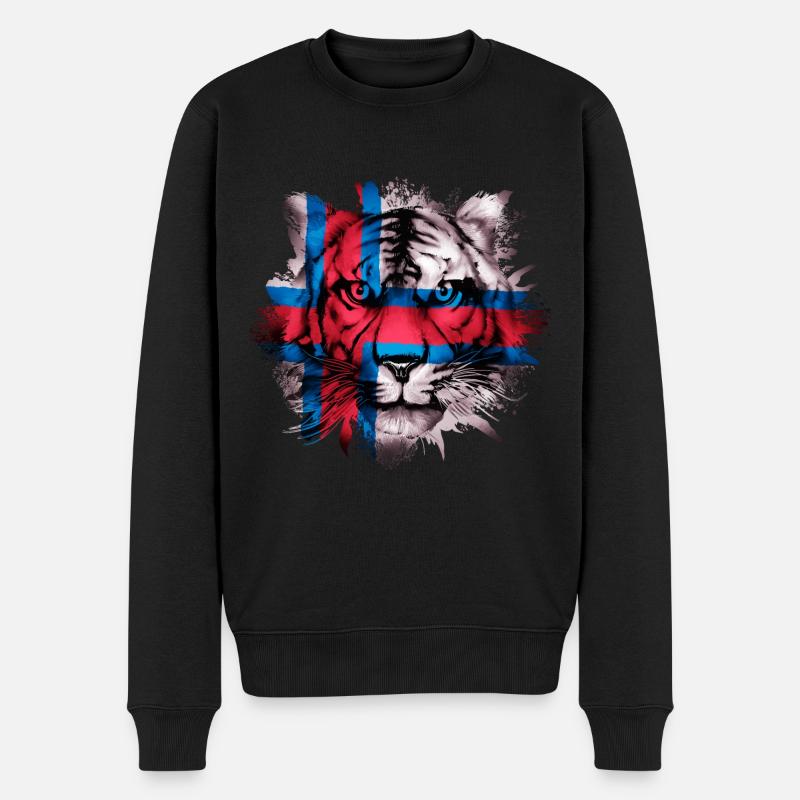 Färöer Inseln - Männer Premium Bio Pullover - Schwarz