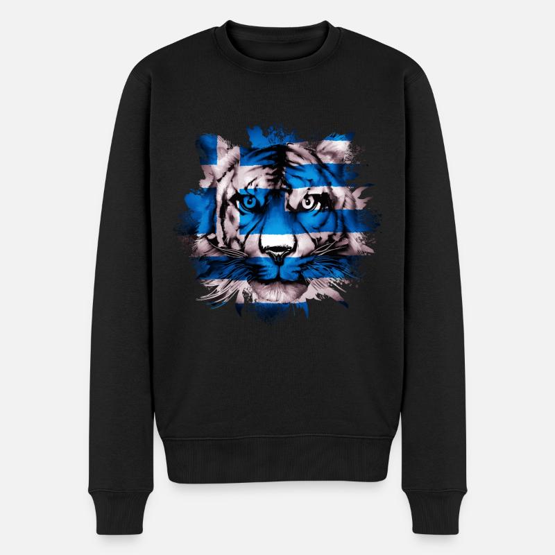 Griechenland - Männer Premium Bio Pullover - Schwarz