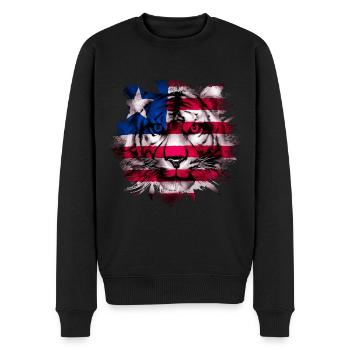 Liberia - Männer Premium Bio Pullover - Schwarz - Vorne - Nico (187cm)