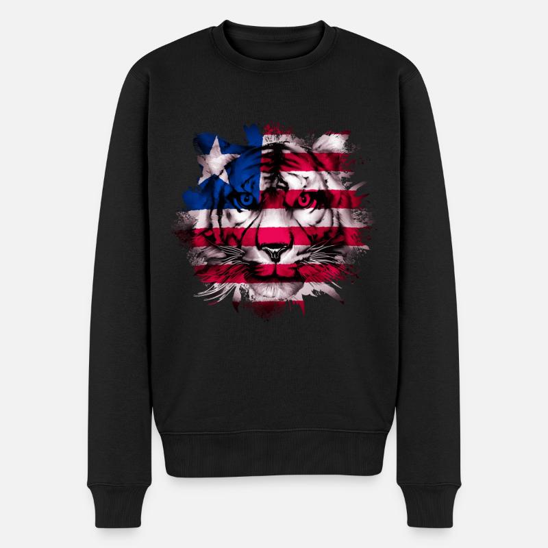 Liberia - Männer Premium Bio Pullover - Schwarz