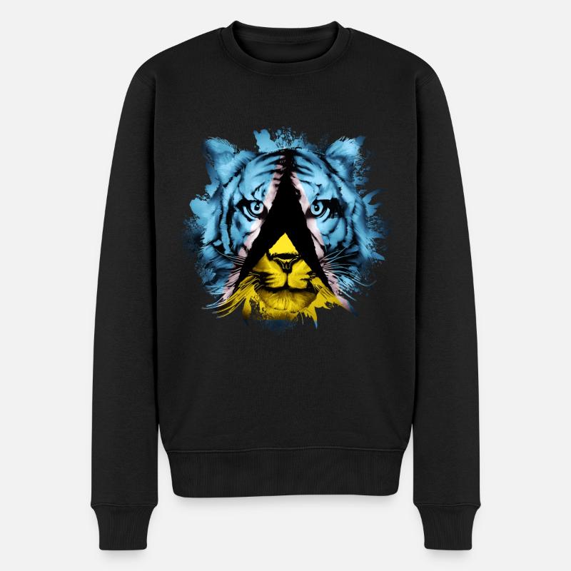 St. Lucia - Männer Premium Bio Pullover - Schwarz