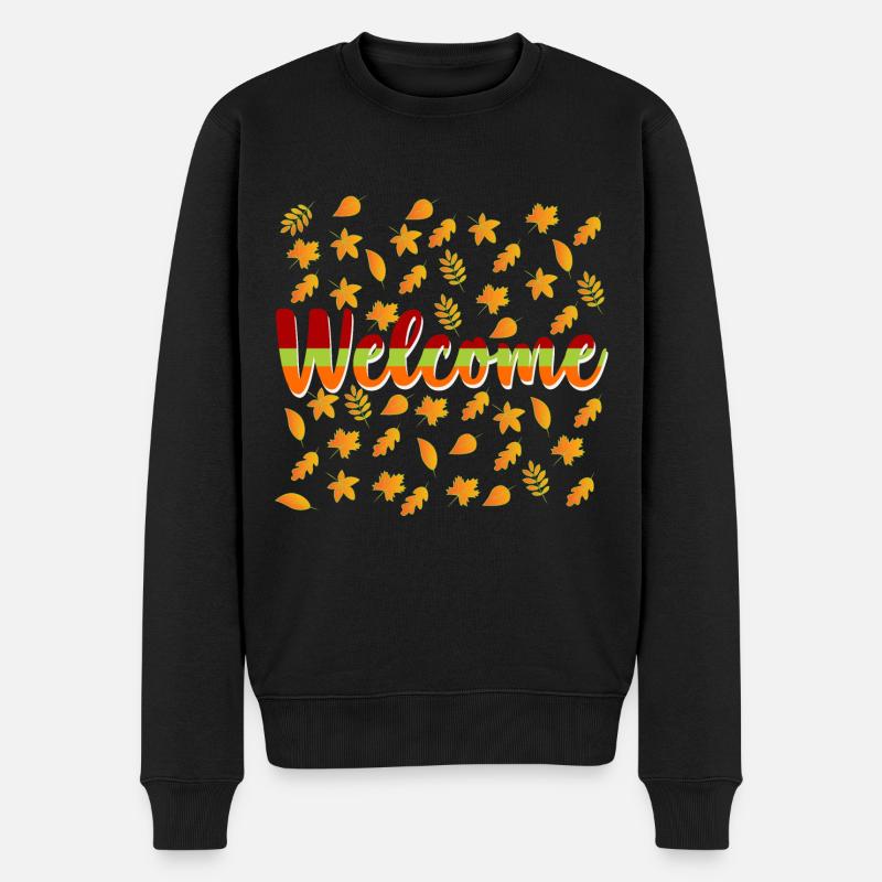 Herbst - Männer Premium Bio Pullover - Schwarz