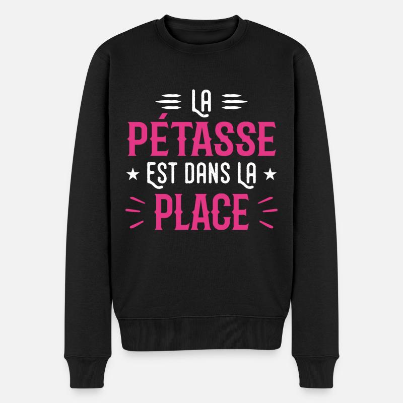 Das ist im Ort - Männer Premium Bio Pullover - Schwarz