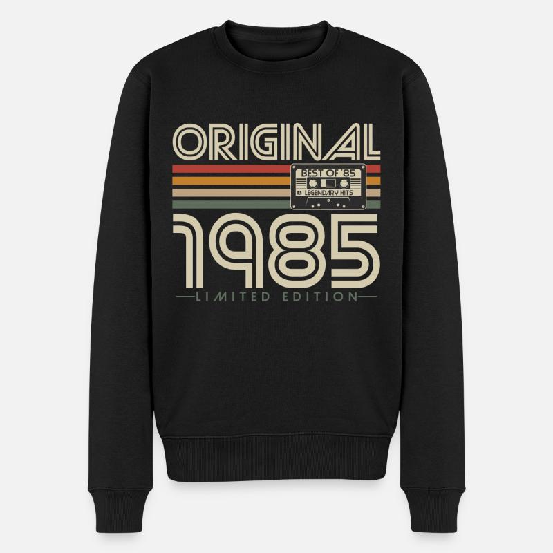 Original 1985 Jahrgang Vintage Retro Geburtstag - Männer Premium Bio Pullover - Schwarz