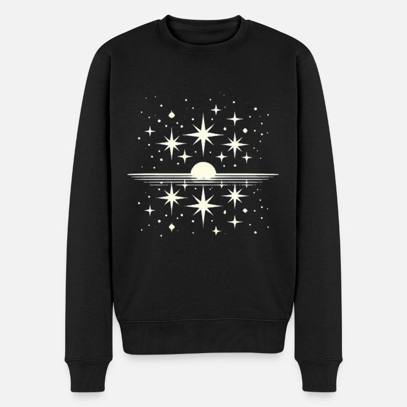 Sterngucker Funkelnder Himmel Kosmos Sterne - Männer Premium Bio Pullover - Schwarz