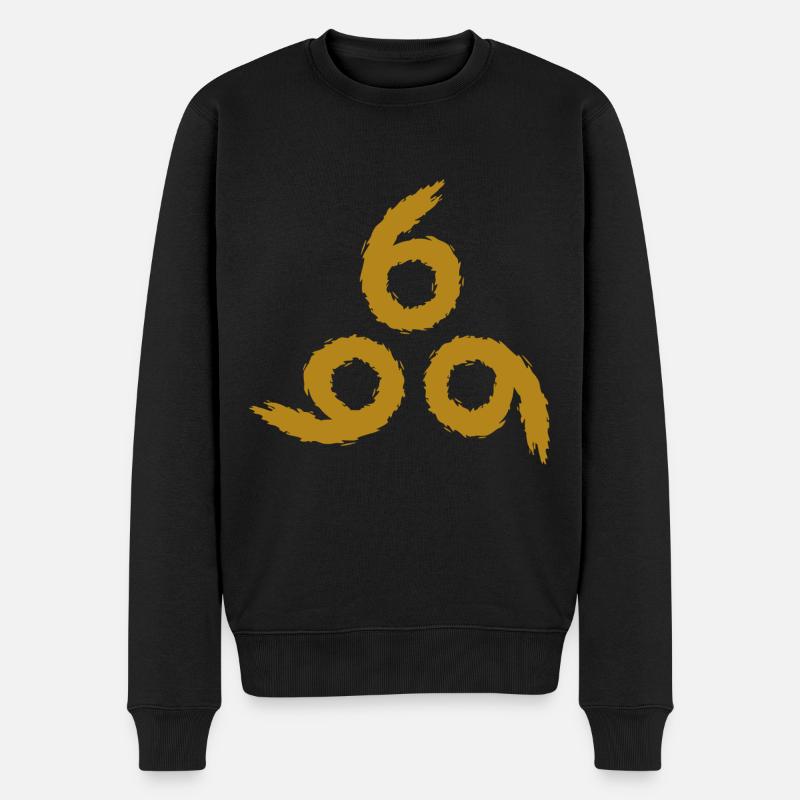 666 Gold - Männer Premium Bio Pullover - Schwarz
