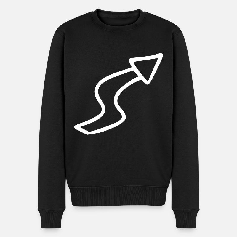 Flèche dessin esquisse blanc - Pull Premium bio Homme - noir