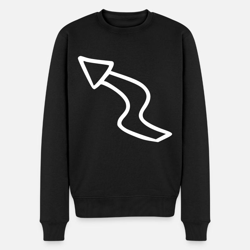 Flèche dessin esquisse blanc - Pull Premium bio Homme - noir