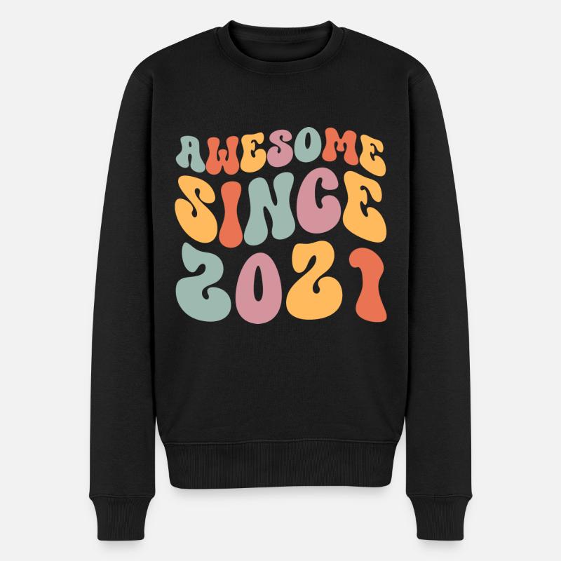 2021 Vintage Anniversaire Groovy Vintage Rétro - Pull Premium bio Homme - noir