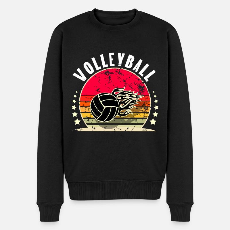 Volleyball - Männer Premium Bio Pullover - Schwarz