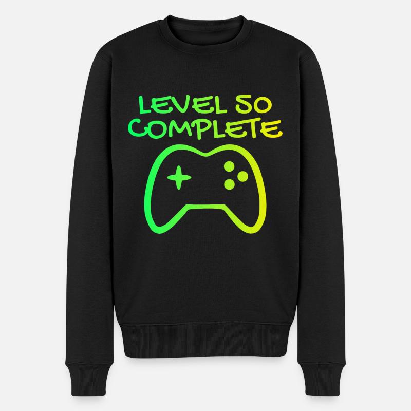 50. Geburtstag Level 50 Complete - Männer Premium Bio Pullover - Schwarz