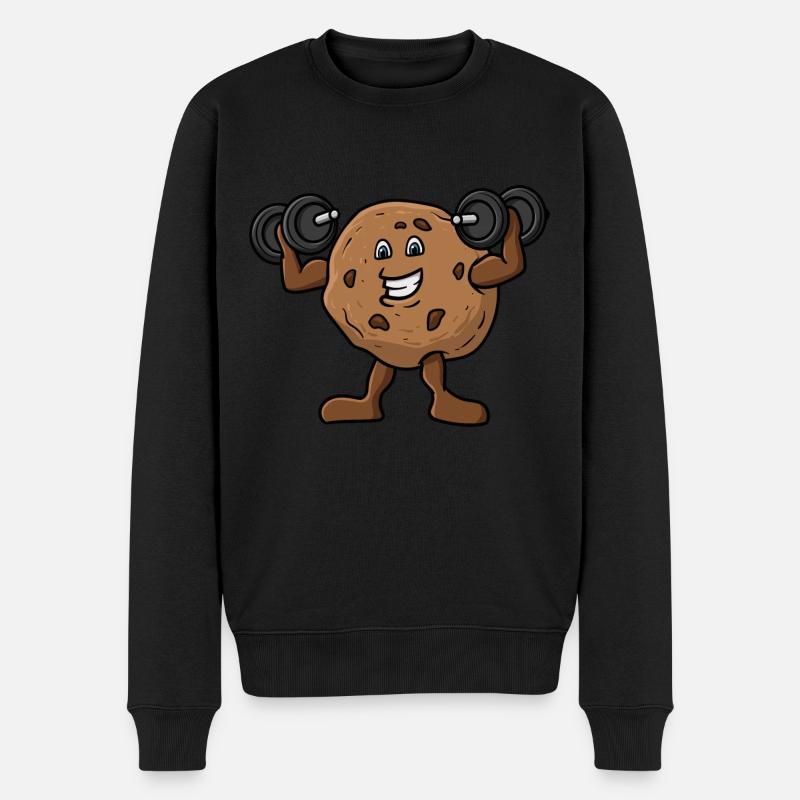 Biscuit soulève des haltères - Pull Premium bio Homme - noir