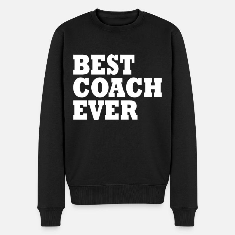 Best coach ever - Männer Premium Bio Pullover - Schwarz