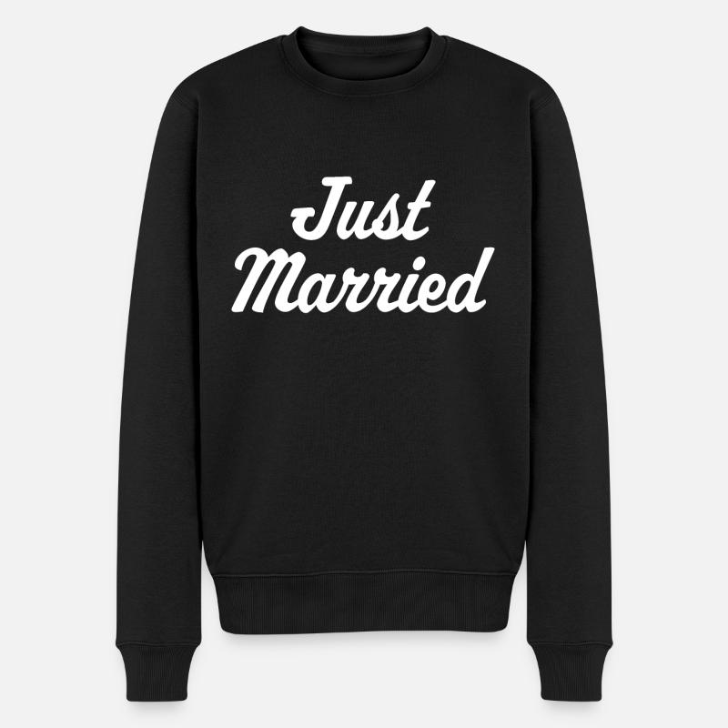 Just Married - Männer Premium Bio Pullover - Schwarz