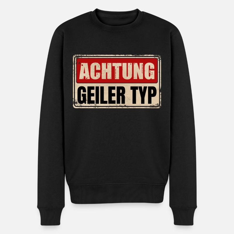 GEILER TYP - Männer Premium Bio Pullover - Schwarz