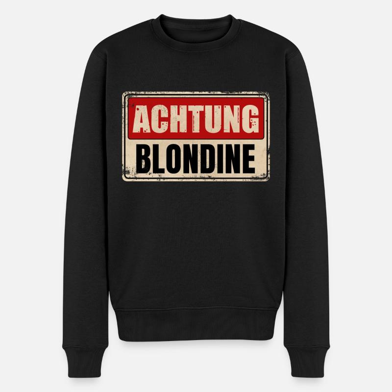 ATTENTION BLONDE - Pull Premium bio Homme - noir