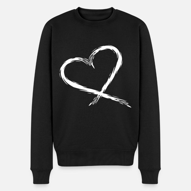 Coeur Conception vecteur Blanc - Pull Premium bio Homme - noir