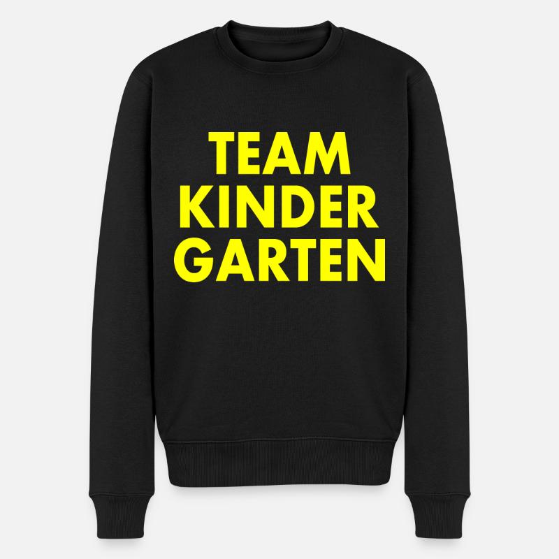 Team kindergarten - Männer Premium Bio Pullover - Schwarz