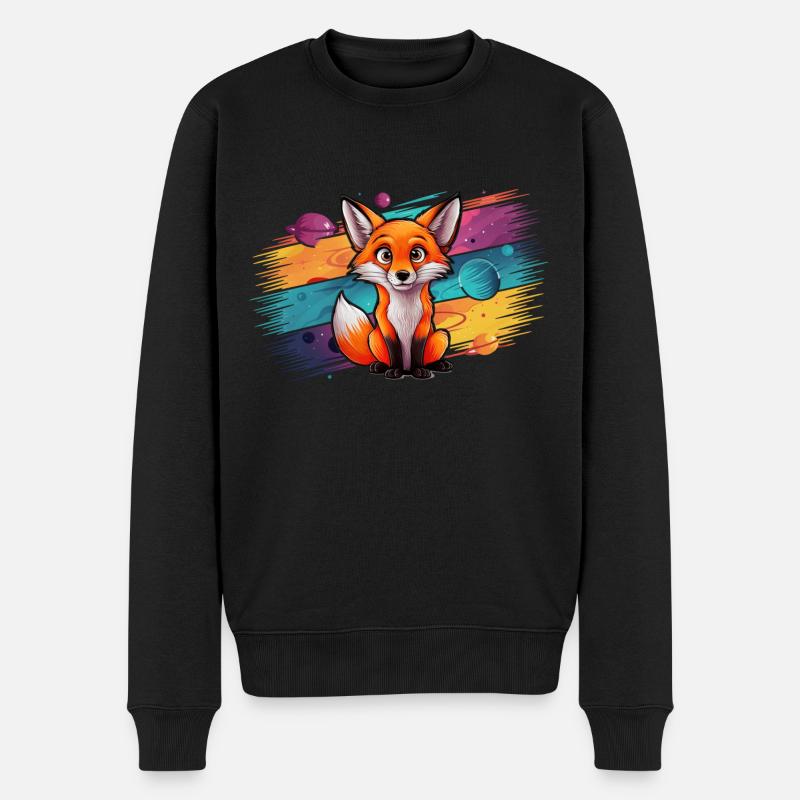 Renard - Illustration - Pull Premium bio Homme - noir