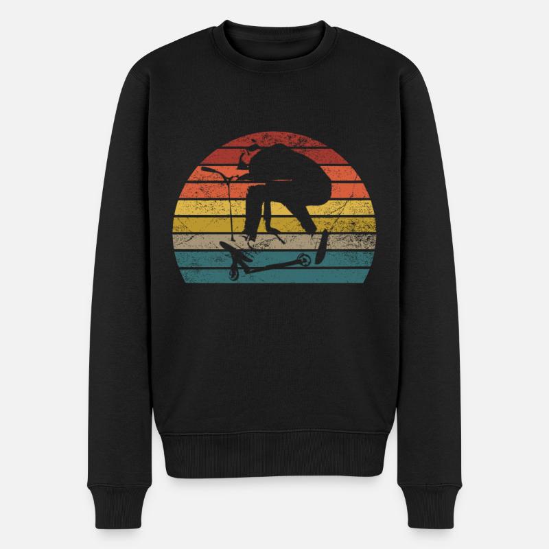 Scooter Tretroller Stunt E-Roller retro Geschenk - Männer Premium Bio Pullover - Schwarz