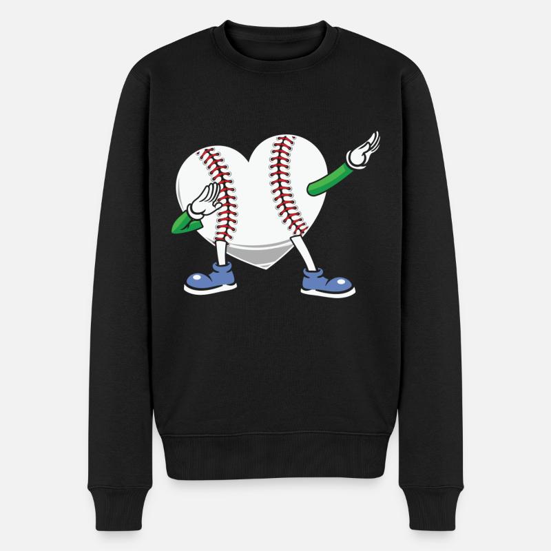 Baseball - Männer Premium Bio Pullover - Schwarz