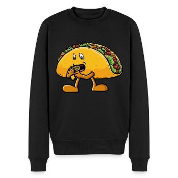 Taco isst einen Taco - Männer Premium Bio Pullover - Schwarz - Vorne - Nico (187cm)