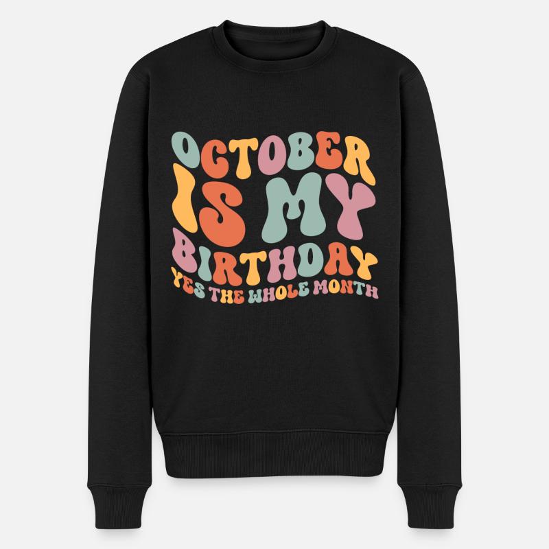 Anniversaire d’octobre - Pull Premium bio Homme - noir