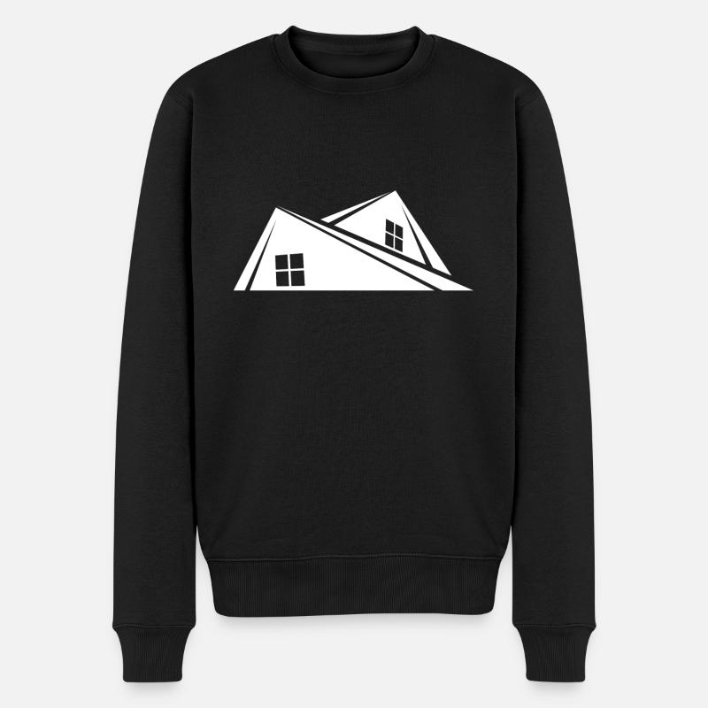 Haus Dach - Männer Premium Bio Pullover - Schwarz