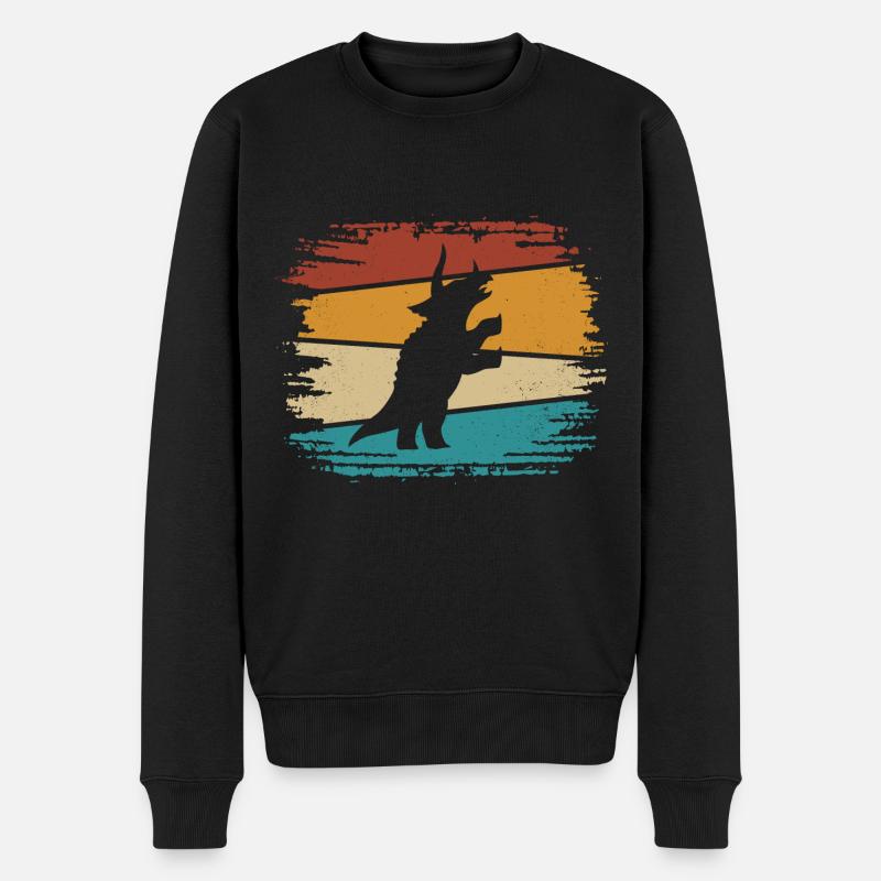 Dino Dinosaure Triceratops - Pull Premium bio Homme - noir
