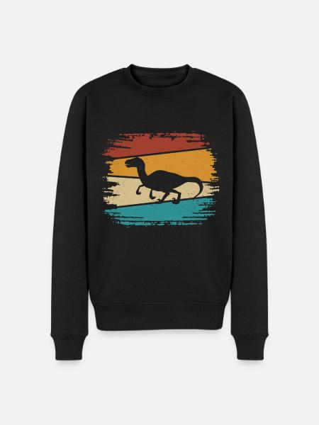 Velociraptor - Männer Premium Bio Pullover - Schwarz