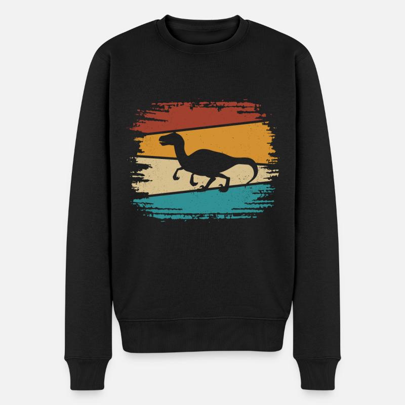 Velociraptor - Männer Premium Bio Pullover - Schwarz