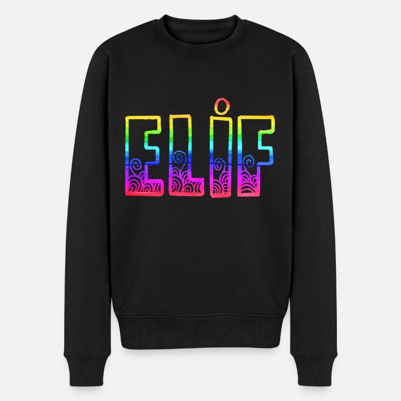 elif rs regenbogen - Männer Premium Bio Pullover - Schwarz